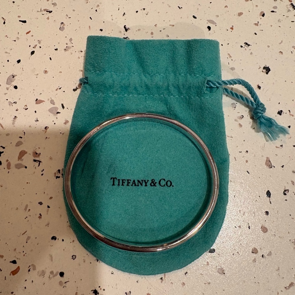Tiffany & Co. Sterling Silver T & CO 1837 Engraved Bangle - Picture 3 of 5